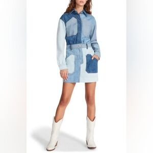 Steve Madden Ryleigh Long Sleeve Patchwork Dress